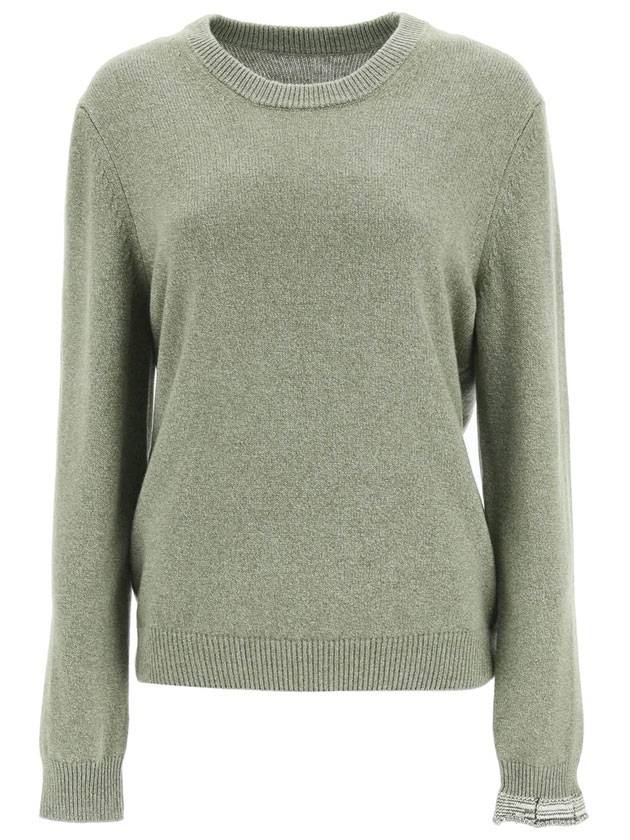 Stitched Round Neck Wool Knit Top Green - MAISON MARGIELA - BALAAN 1