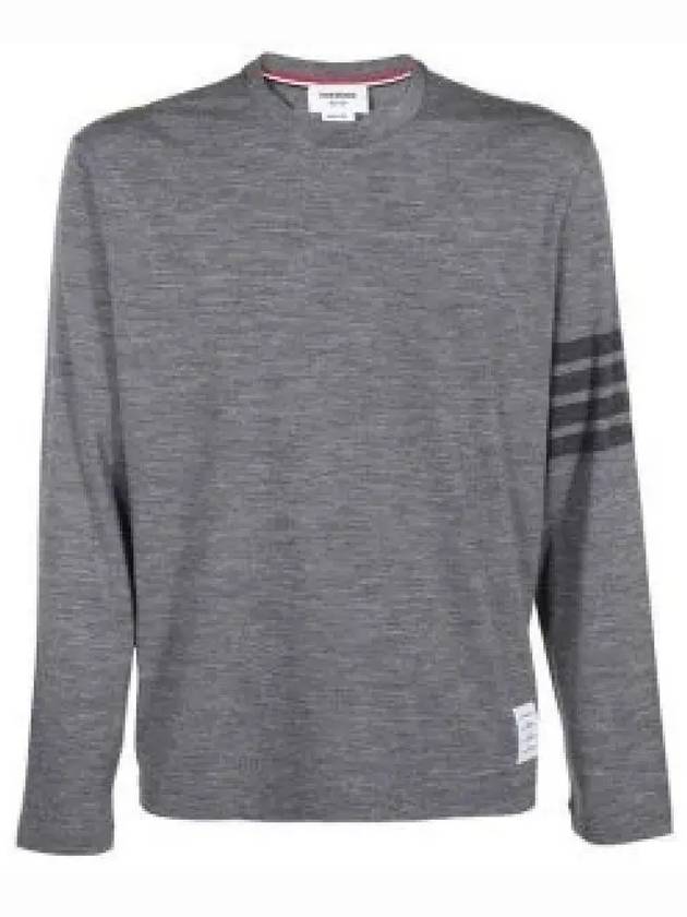 4-Bar Long Sleeve T-Shirt Grey - THOM BROWNE - BALAAN 2