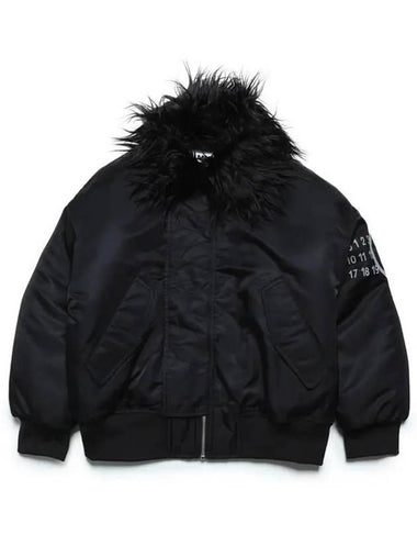 MM6 Margiela Kids Eco Fur Collar MA1 Jacket - MAISON MARGIELA - BALAAN 1