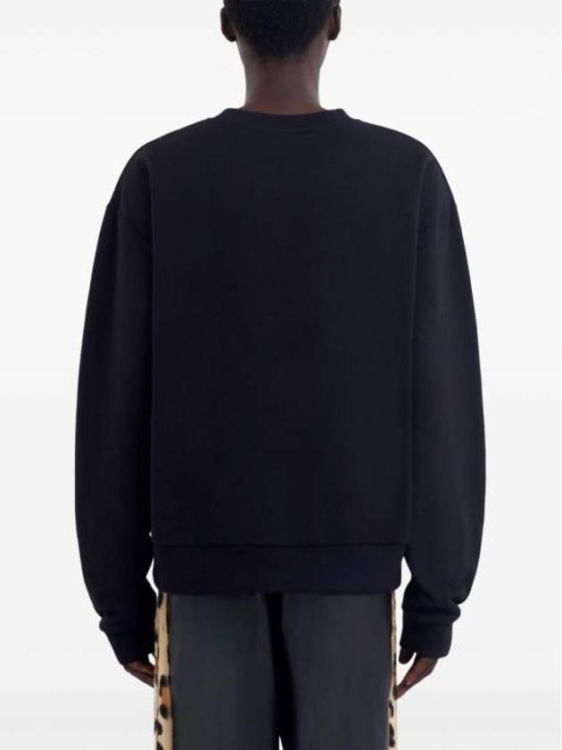 Fur Effect Logo Cotton Sweatshirt Black - MARNI - BALAAN 3