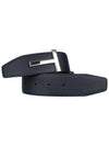 Sliver Soft Grain Leather T Icon Belt Dark Navy Black - TOM FORD - BALAAN 3