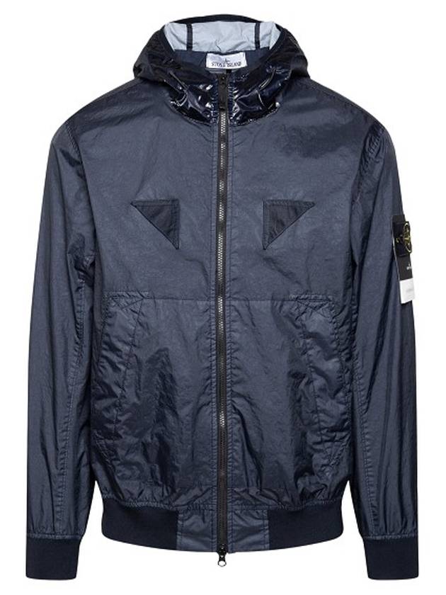 Men s hooded jacket zip up wappen patch membrane or TC navy MO7815407V0020 - STONE ISLAND - BALAAN 1