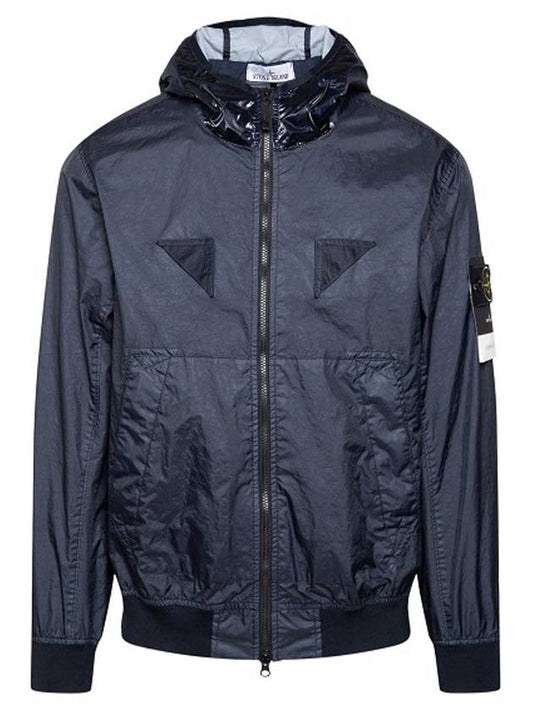 Men s hooded jacket zip up wappen patch membrane or TC navy MO7815407V0020 - STONE ISLAND - BALAAN 1