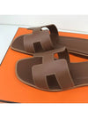 Oran Calfskin Slippers Gold Piqures Ecrues - HERMES - BALAAN 4