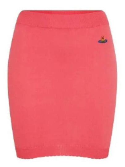 Women's ORB Logo Knit Bea Mini H Line Skirt Pink - VIVIENNE WESTWOOD - BALAAN 2