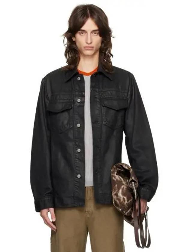 Black wax coated denim jacket 242358M177003 270900 1149501 - DRIES VAN NOTEN - BALAAN 1