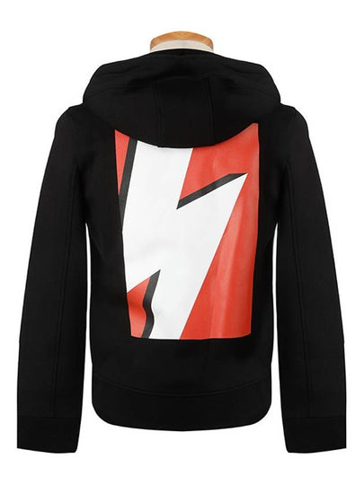 Lightning Bolt Zip Up Hoodie Black - NEIL BARRETT - BALAAN 2