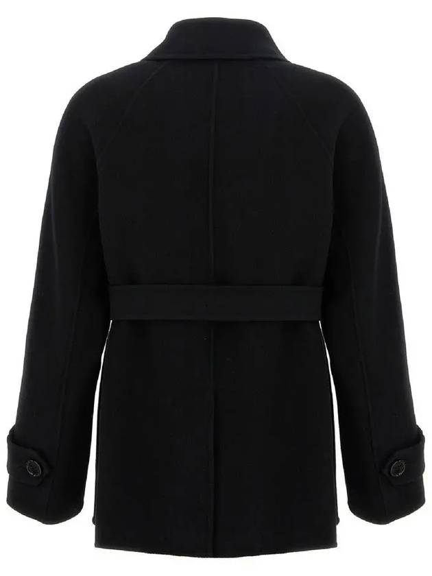 LOUIS Belted Short Wool Coat Black 2429086021 013 - MAX MARA - BALAAN 3