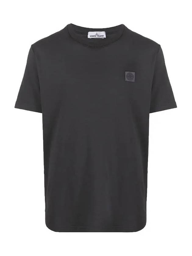 Logo Patch Chest Short Sleeve T-Shirt Charcoal - STONE ISLAND - BALAAN 3