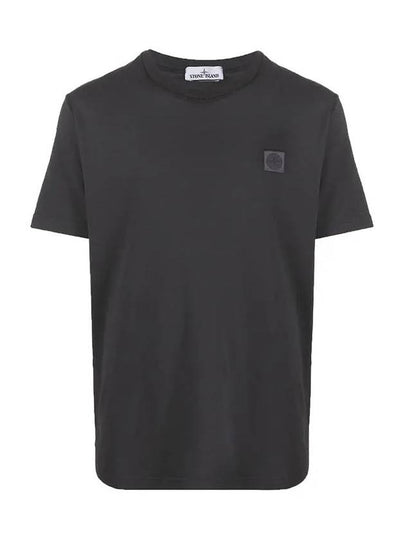 Logo Patch Chest Short Sleeve T-Shirt Charcoal - STONE ISLAND - BALAAN 2