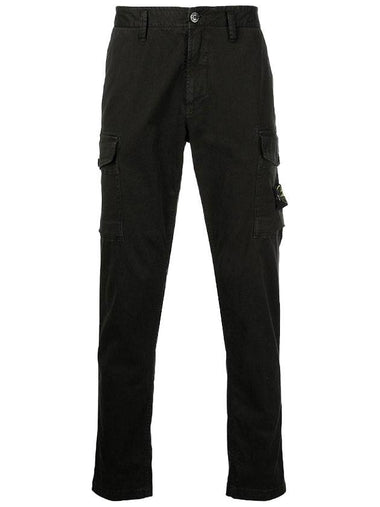 Wappen Patch Cargo Straight Pants Black - STONE ISLAND - BALAAN 1