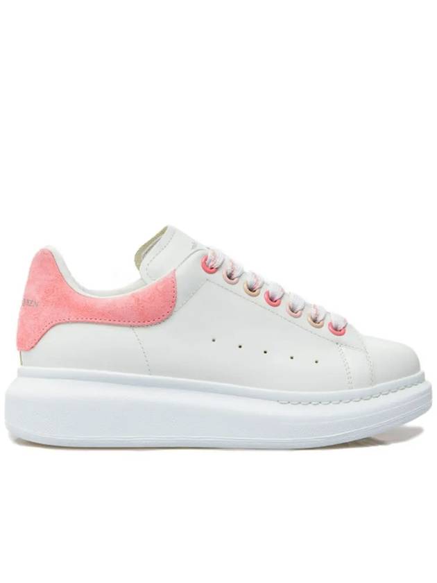 Oversized Leather Low Top Sneakers White Pink - ALEXANDER MCQUEEN - BALAAN 3