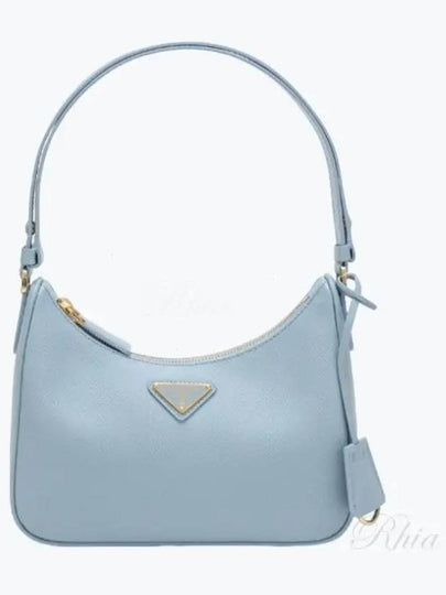 Re-Edition Saffiano Leather Mini Bag Light Blue - PRADA - BALAAN 2