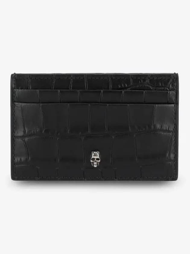 Embossed Croc Card Wallet Black - ALEXANDER MCQUEEN - BALAAN 2