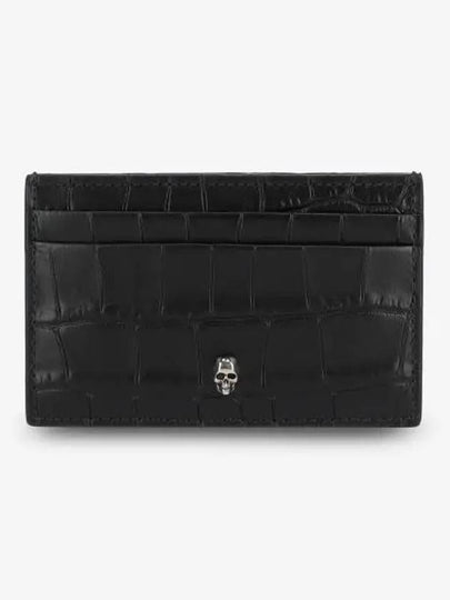 Embossed Croc Card Wallet Black - ALEXANDER MCQUEEN - BALAAN 2