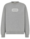 Contrast Couture Embroidery Sweatshirt Grey - DIOR - BALAAN 1