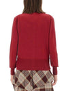 Logo Patch Cardigan Red - VIVIENNE WESTWOOD - BALAAN 4