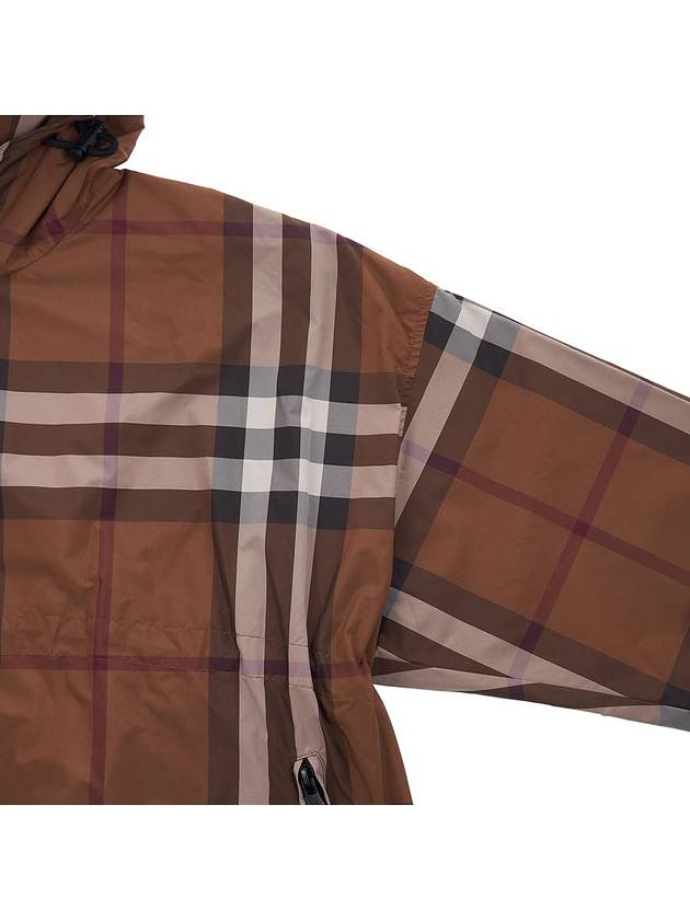 Check Hoodie Jacket Dark Birch Brown - BURBERRY - BALAAN.