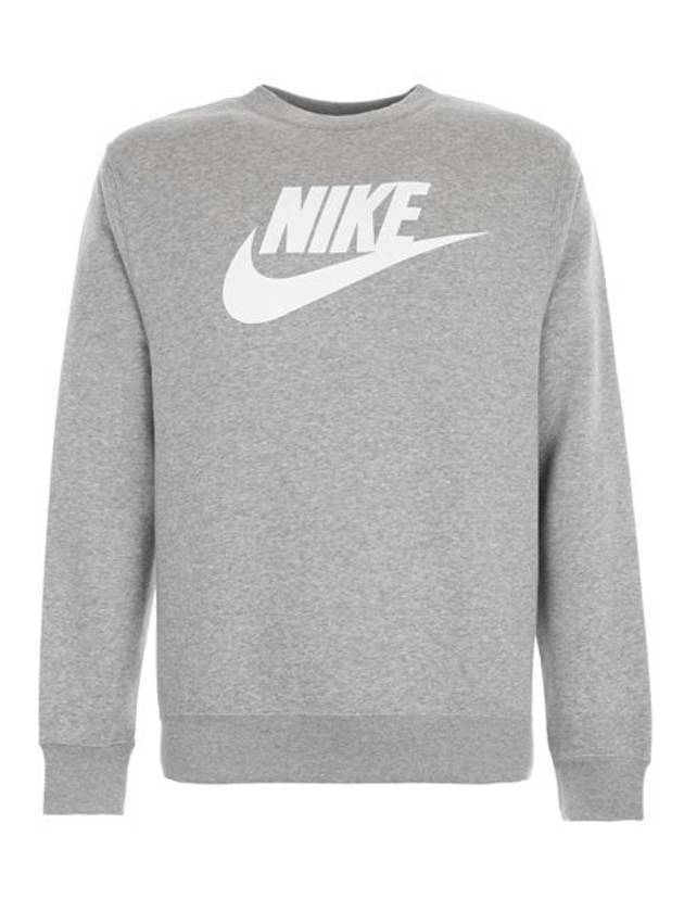 Club Graphic Crew Neck Sweatshirt Grey - NIKE - BALAAN 1