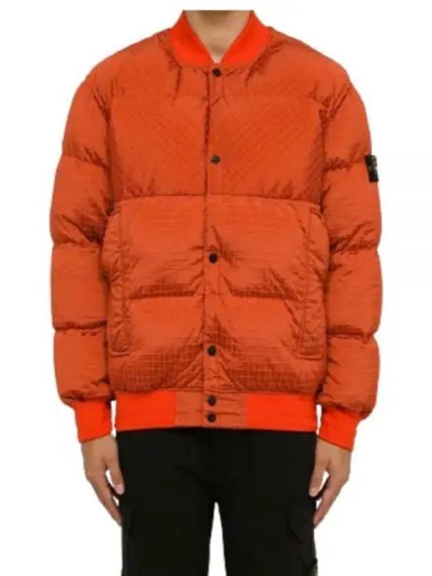 Macro Ripstop Nylon Metal Down Jacket Orange - STONE ISLAND - BALAAN 2