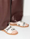 Woody Logo Flat Mule Slippers White - CHLOE - BALAAN 7