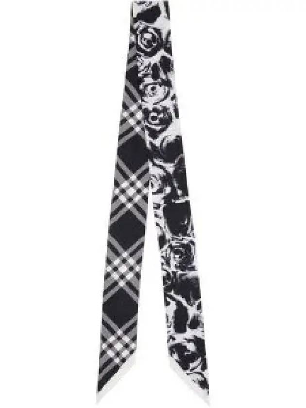 Reversible Print Silk Scarf Black - BURBERRY - BALAAN 2