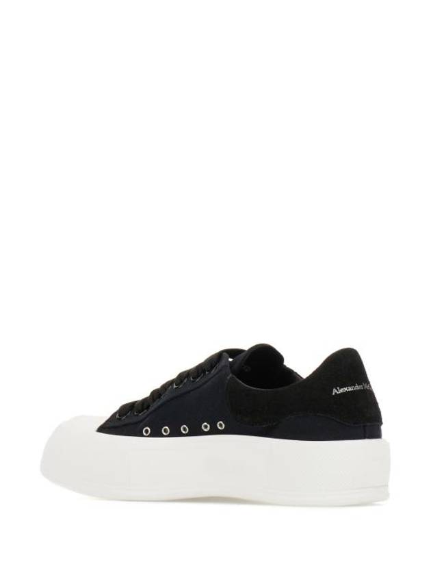 Deck Lace-up Plimsoll Low-top Sneakers Black - ALEXANDER MCQUEEN - BALAAN 4