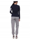 Women's 4 Bar Stripe Crewneck Compression Long Sleeve T-Shirt Navy - THOM BROWNE - BALAAN 6