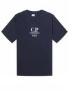 20/1 Jersey Boxy Logo Short Sleeve T-Shirt Navy - CP COMPANY - BALAAN 2