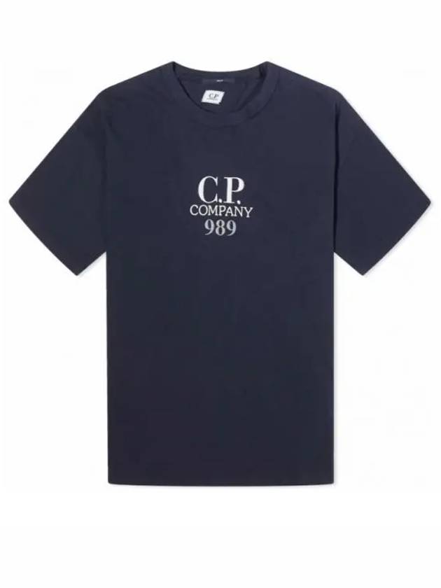 20/1 Jersey Boxy Logo Short Sleeve T-Shirt Navy - CP COMPANY - BALAAN 2