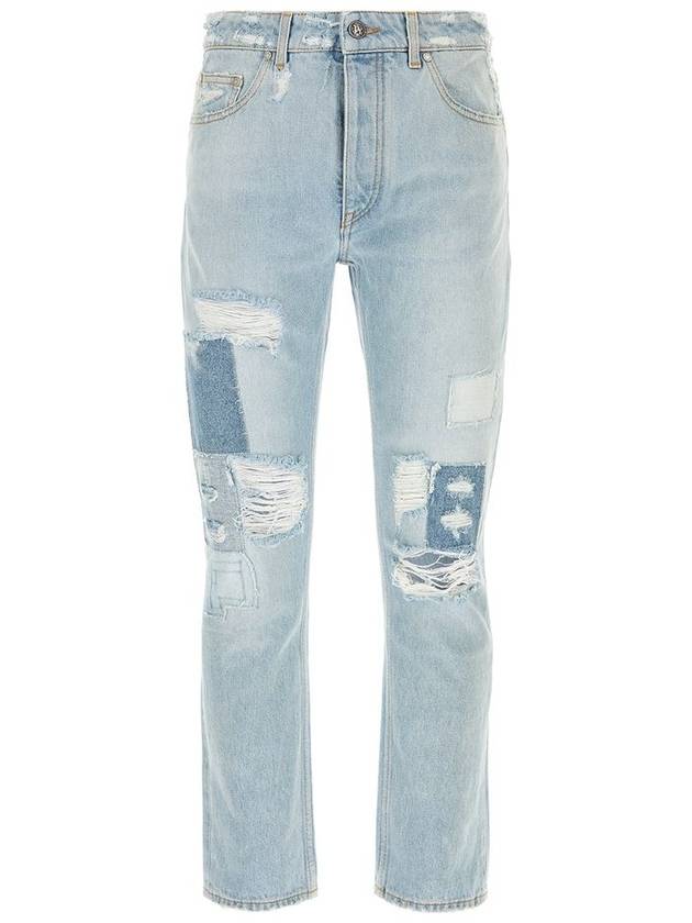 Denim Straight Pants PMYA039S24DE N001 4003 BLUE - PALM ANGELS - BALAAN 2