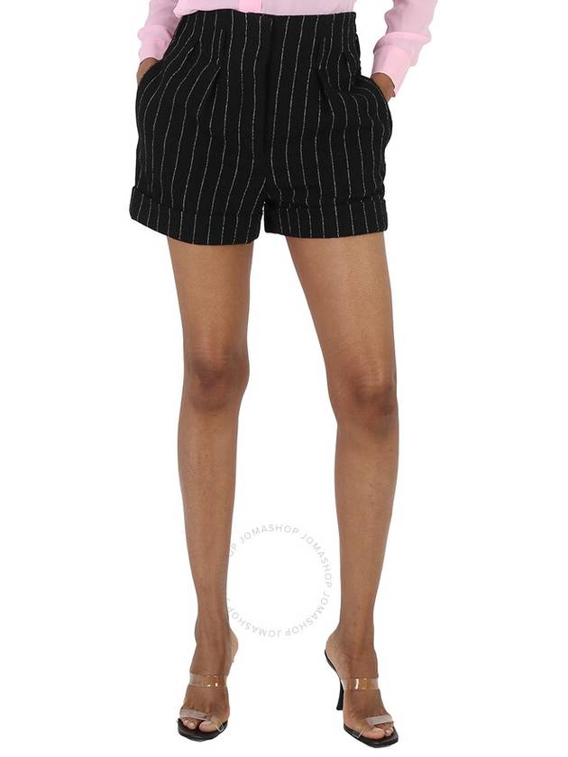 Moschino Ladies Black Stretch Pinstripe Shorts, Brand Size 40 (US Size 6) - MOSCHINO - BALAAN 1