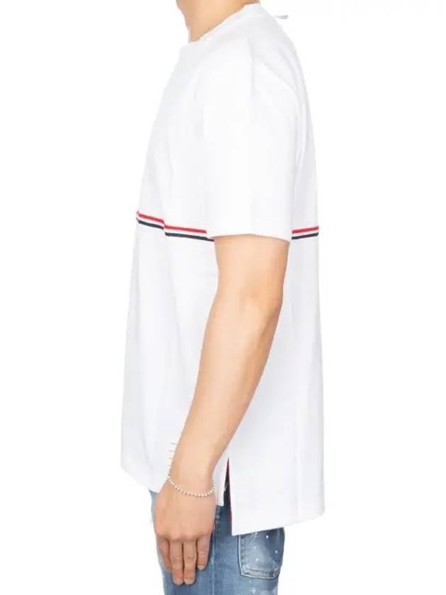 Midweight Jersey Short Sleeve T-Shirt White - THOM BROWNE - BALAAN 5