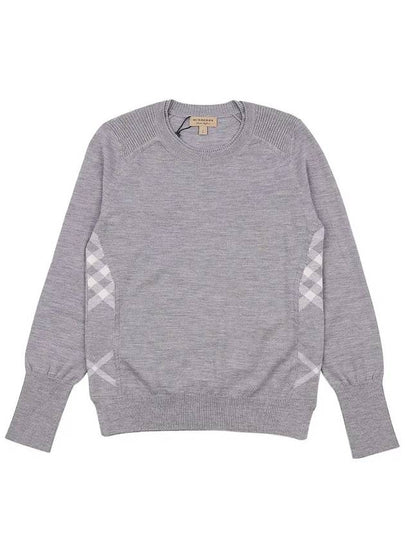 Megan Side Check Knit Top Grey - BURBERRY - BALAAN 2