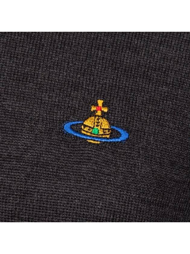 Men's ORB Embroidered Logo Wool Knit Top Black - VIVIENNE WESTWOOD - BALAAN 4