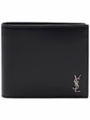 Tiny Cassandre East West Wallet in Matte Leather Black - SAINT LAURENT - BALAAN 2