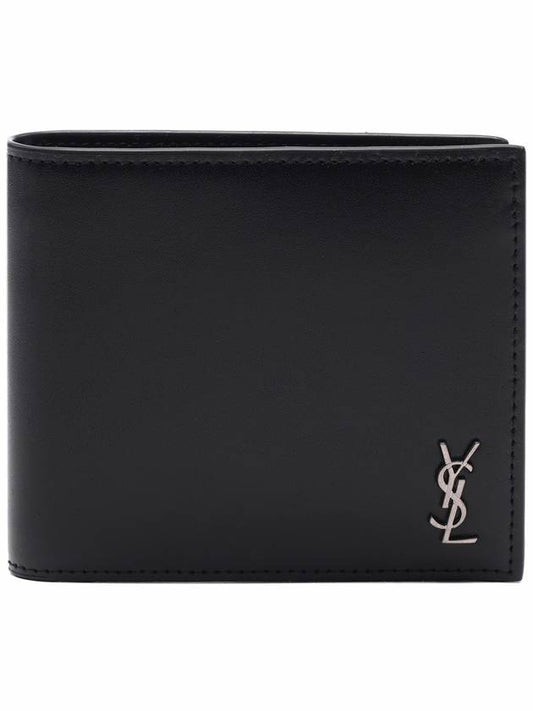 Tiny Cassandre East West Wallet in Matte Leather Black - SAINT LAURENT - BALAAN 2