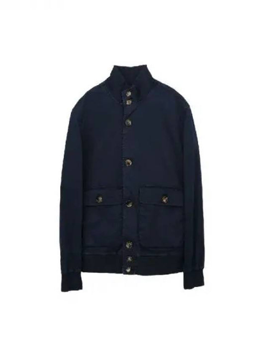 Navy flap pocket blouson jacket - BRUNELLO CUCINELLI - BALAAN 1