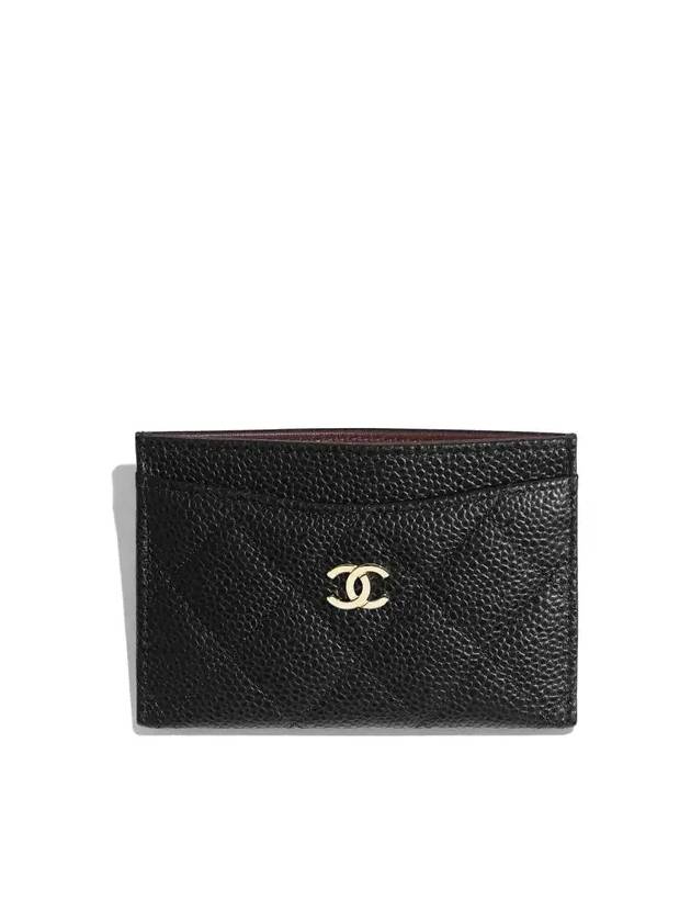 Classic Card Holder Grained Calfskin Silver Black - CHANEL - BALAAN 3