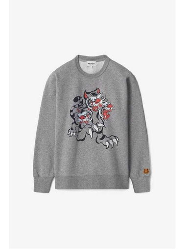 Tiger Print Sweatshirt Grey - KENZO - BALAAN 1