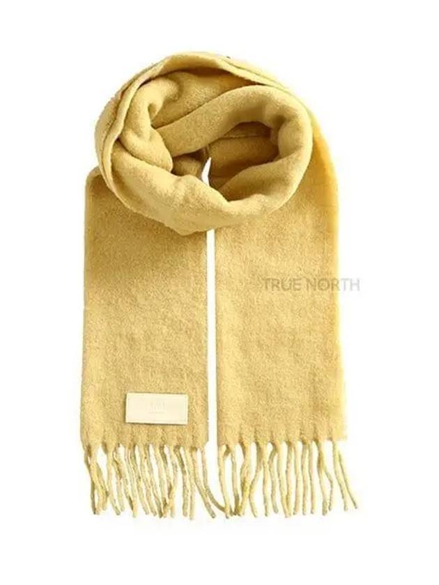 USF417 AA0003 718 Logo Alpaca Wool Scarf Mustard 1061019 - AMI - BALAAN 1