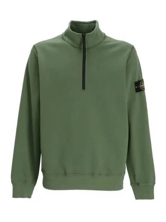 Wappen Patch Half Zip-up Sweatshirt Olive - STONE ISLAND - BALAAN 2