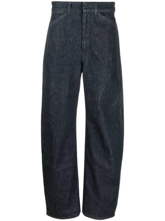 Seamless Mid-Rise Wide Jeans Indigo - LEMAIRE - BALAAN 1