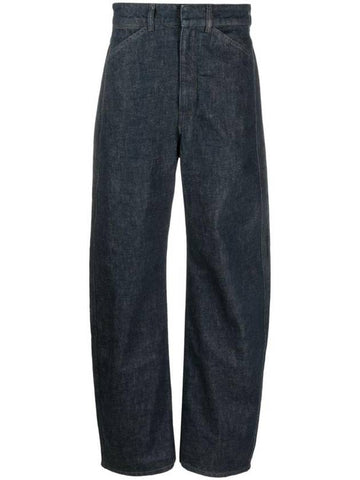 Seamless Mid-Rise Wide Jeans Indigo - LEMAIRE - BALAAN 1