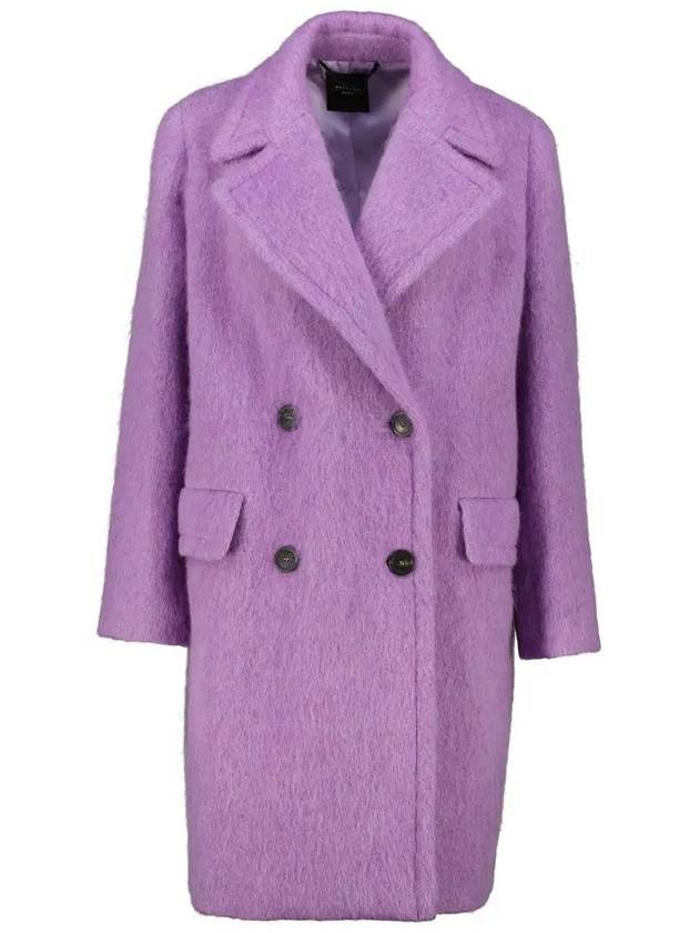 HELLO Double breasted wool coat lilac 2425016032 009 - MAX MARA - BALAAN 1