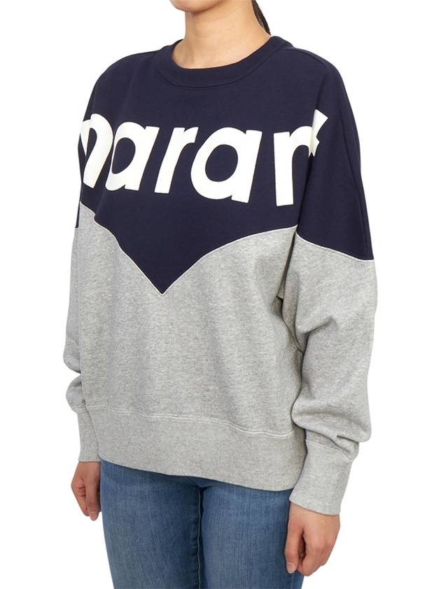 Houston Two-Tone Logo Cotton Sweatshirt Navy Grey - ISABEL MARANT - BALAAN 3