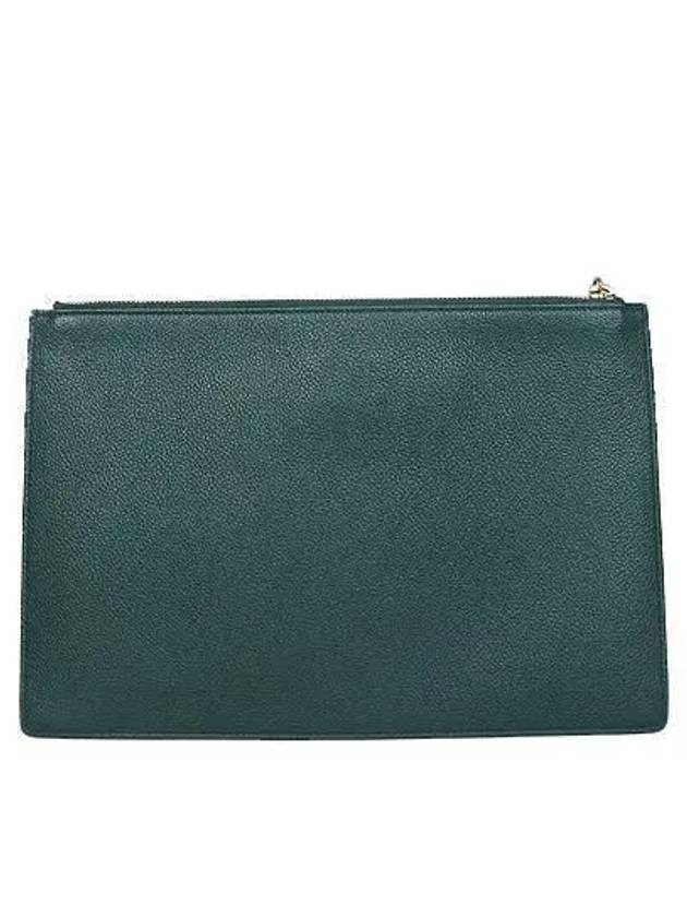 570728 Gold and silver plated green leather Zumi clutch bag - GUCCI - BALAAN 4