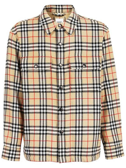 Vintage Check Wool Cotton Over Long Sleeve Shirt Archive Beige - BURBERRY - BALAAN 2