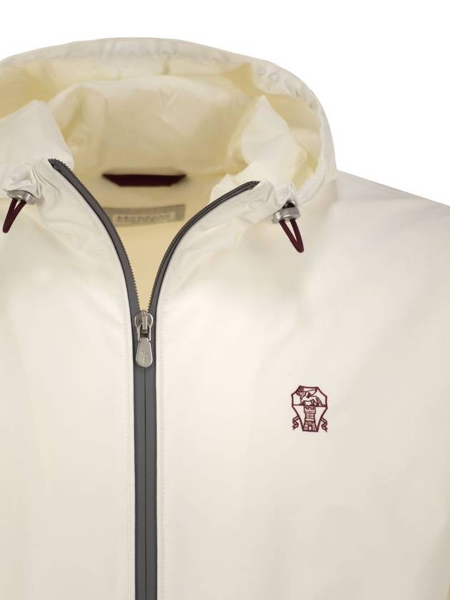 Membranated nylon jacket with logo and hood - BRUNELLO CUCINELLI - BALAAN 4