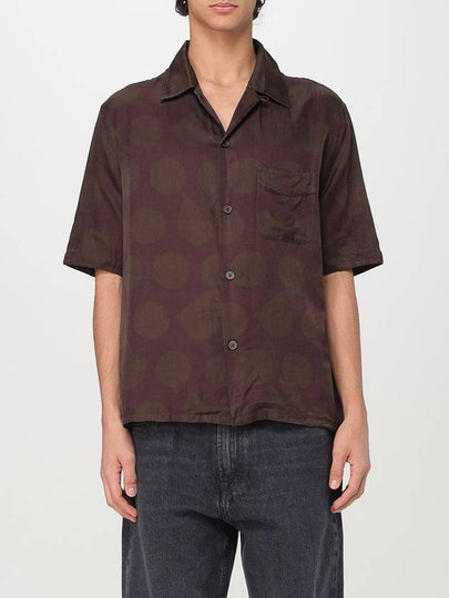 Heusen Dotted Print Cotton Silk Long Sleeve Shirt Brown - OUR LEGACY - BALAAN 2